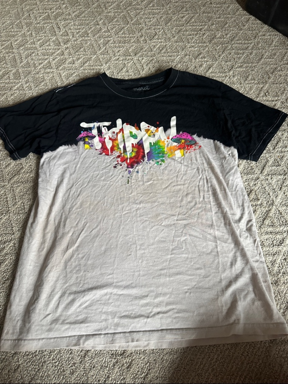 Marcel Colorblock 'Trippy' Graphic Short Sleeve Tee - Black & White